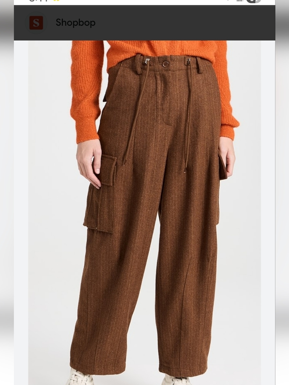 Moon River Brown Wide-Leg Cargo Pants